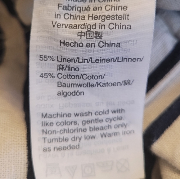 Sm J. Crew Linen Cream and Navy Striped Shorts - Picture 5 of 5